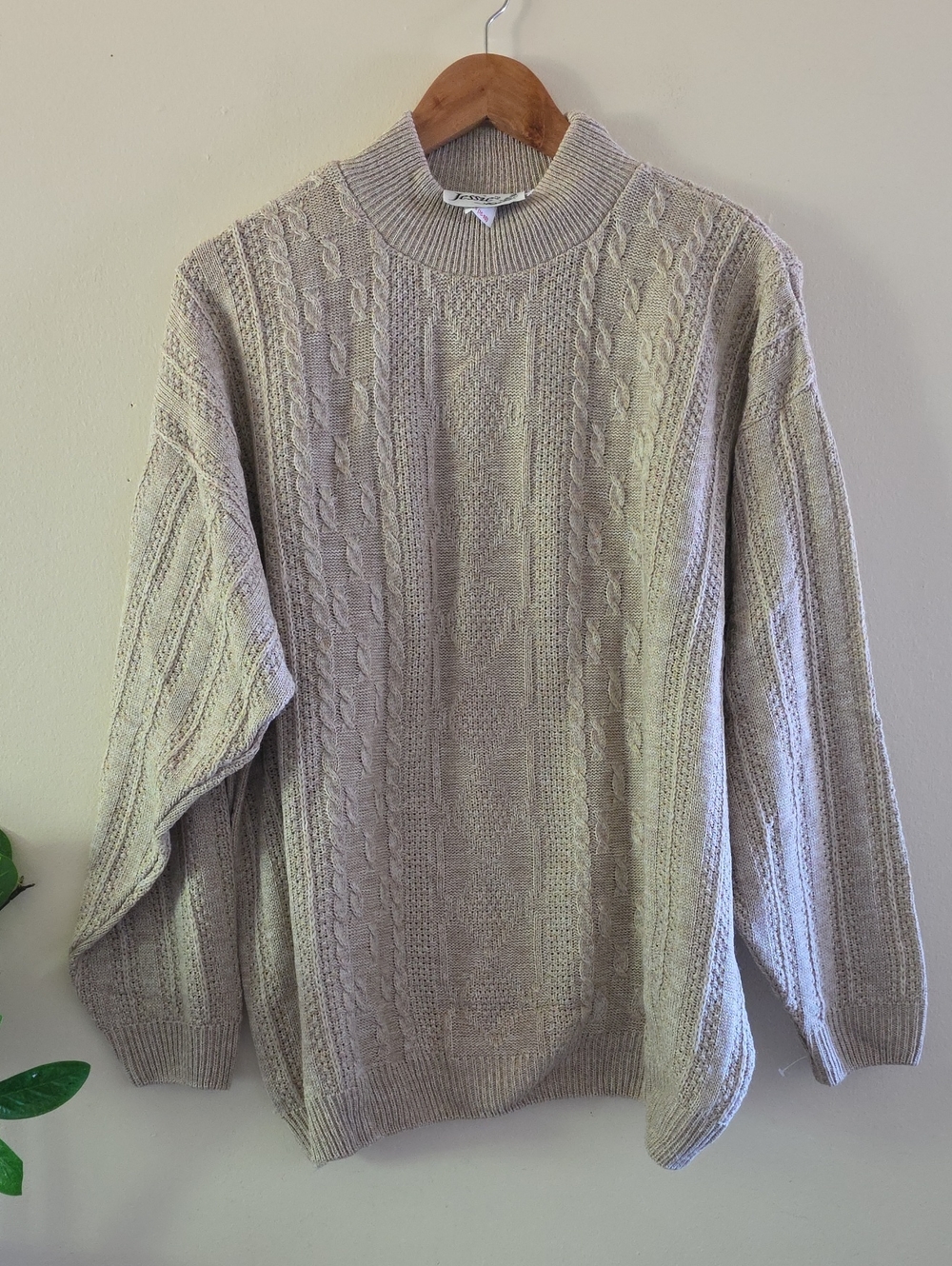 Vintage NWOT Jessie Knit Mockneck Sweater - Oatmeal - Sz 18 (16/18)